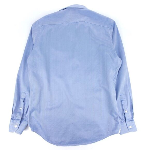 ROBERT GRAHAM Chevron Print Long Sleeve Button Down Dress Shirt Mens Medium Blue - Picture 5 of 12